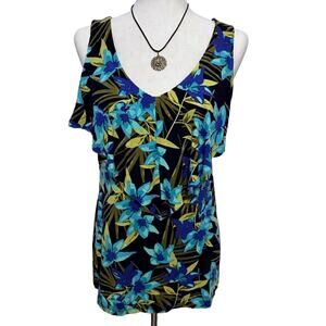 Merona Sleeveless Floral Blouse Women M